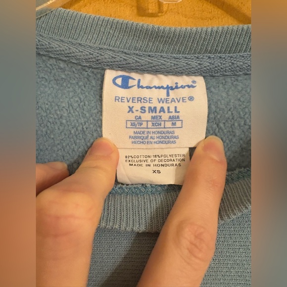 Champion Women's Blue Reverse Weave Sweatshirt - Picture 2 of 5